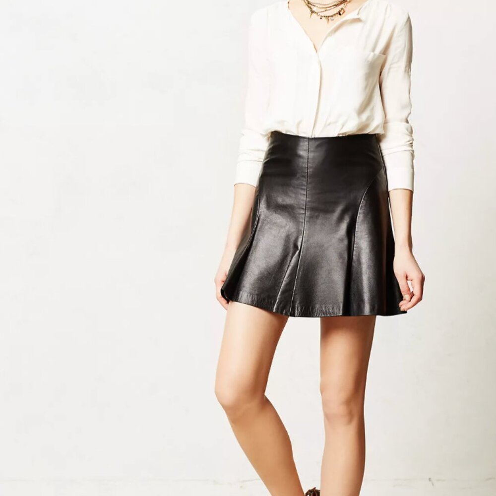 Leather Swing Skirt Nanette lepore